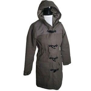 Merrell Haven‎ Gray Wool II Parka Duffle Coat Grey Jacket Toggles Warm Size XXS
